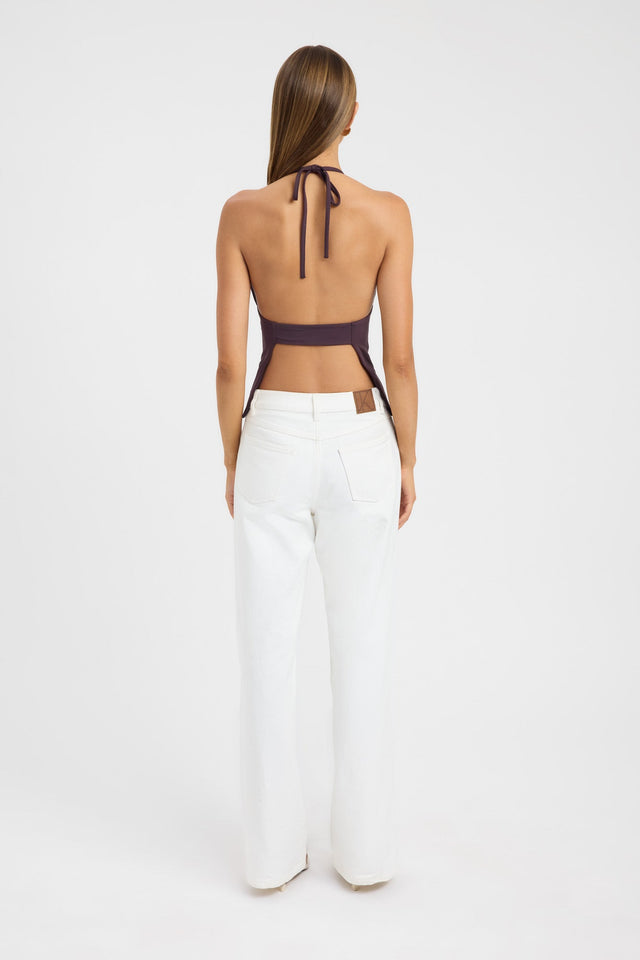 back Haven Top Kookai Fitted V-neck Sleeveless Womens-Blouse 