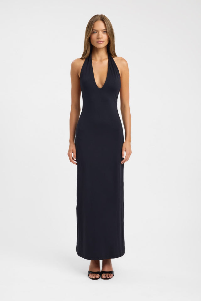 front Bianca Maxi Dress Kookai Straight Maxi Fitted Scoopneck womens-dresses 