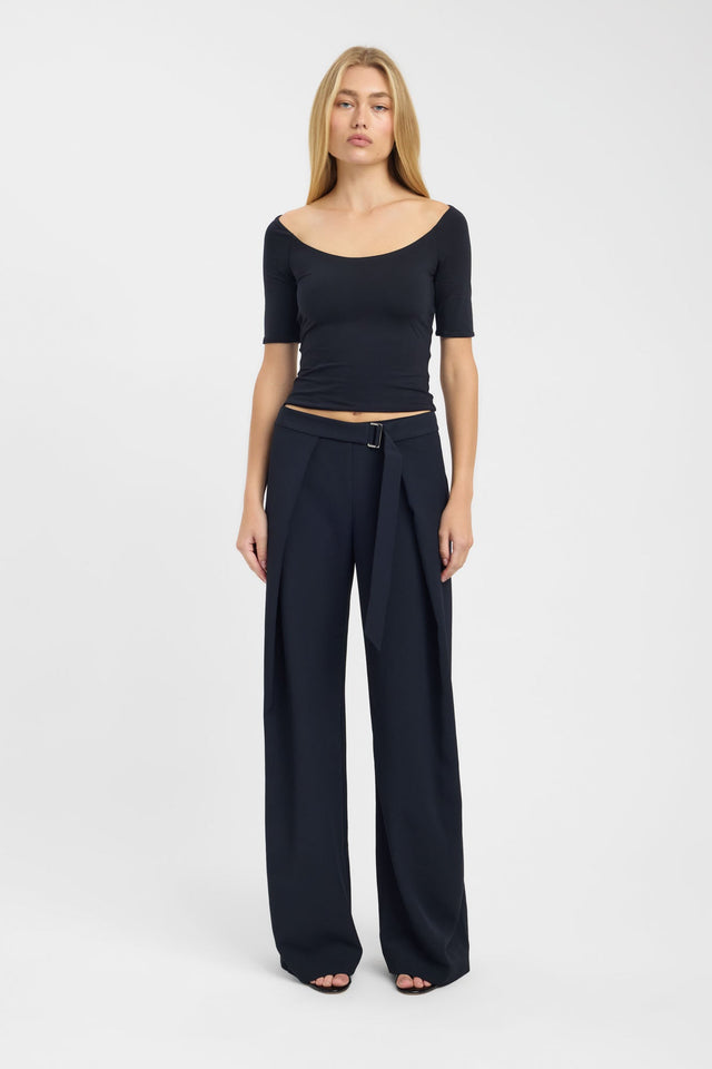side Kaia Top Kookai Fitted Scoopneck Half sleeves Womens-Blouse 