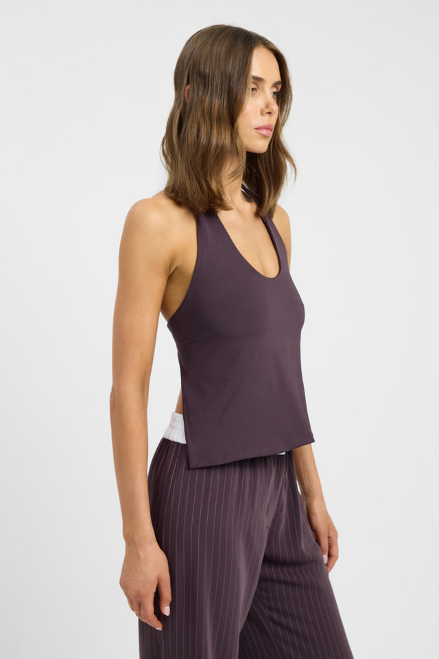 side Tay Top Kookai Fitted Scoopneck Sleeveless Womens-Blouse 