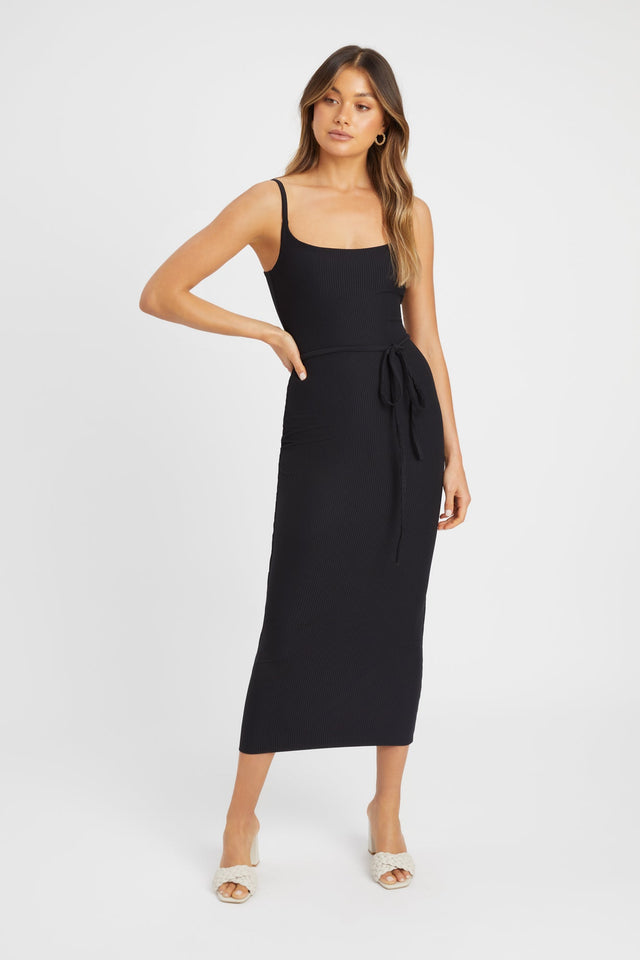 product Hanson Midi Dress Kookai Straight Midi Fitted Scoopneck black womens-dresses 