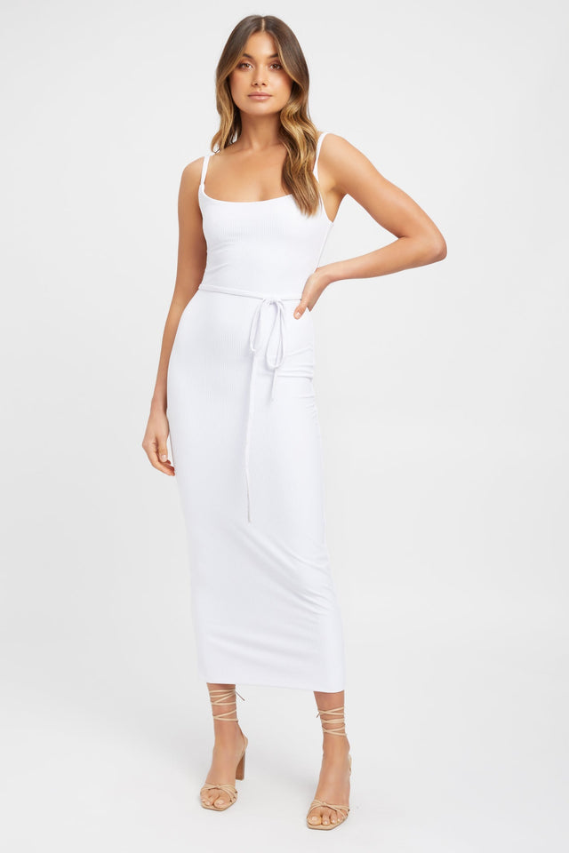 product Hanson Midi Dress Kookai Straight Midi Fitted Scoopneck white womens-dresses 