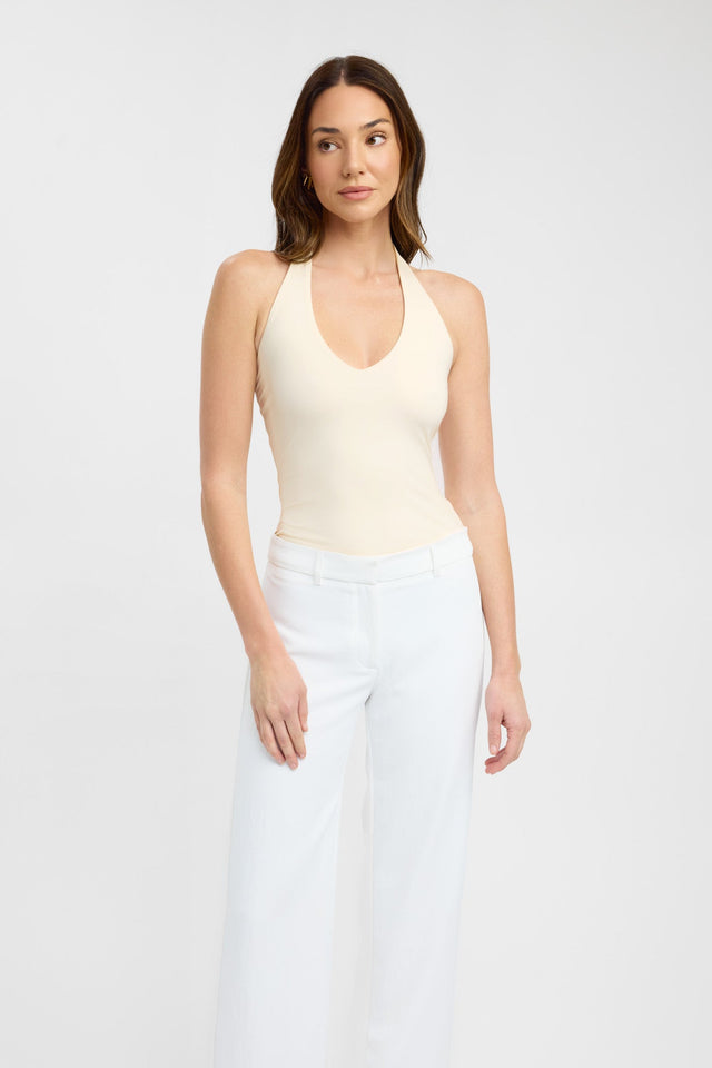 front Stella Tank Kookai Fitted Plungeneck Sleeveless Womens-Blouse 