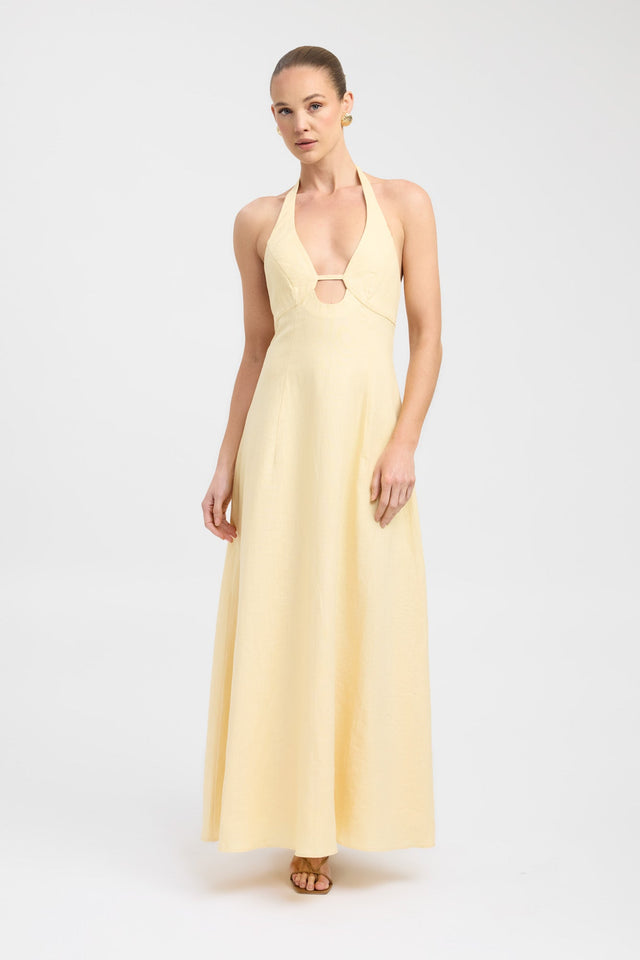 Palm Halter Maxi Dress