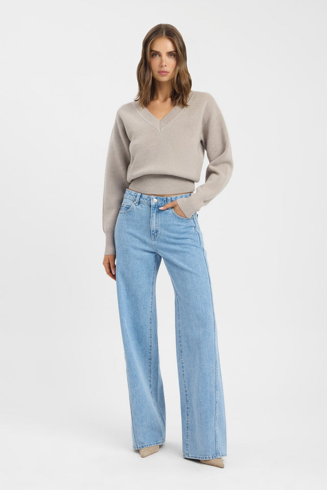 Dalton Vee Jumper Kookai V Neck Relaxed womens-jumpers 