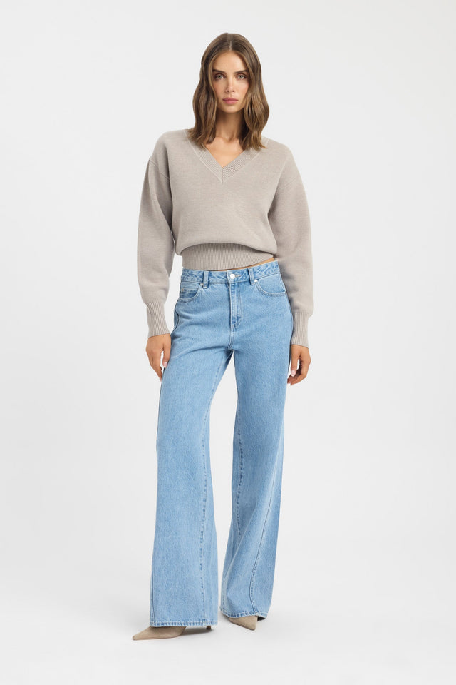 Dalton Vee Jumper Kookai V Neck Relaxed womens-jumpers 