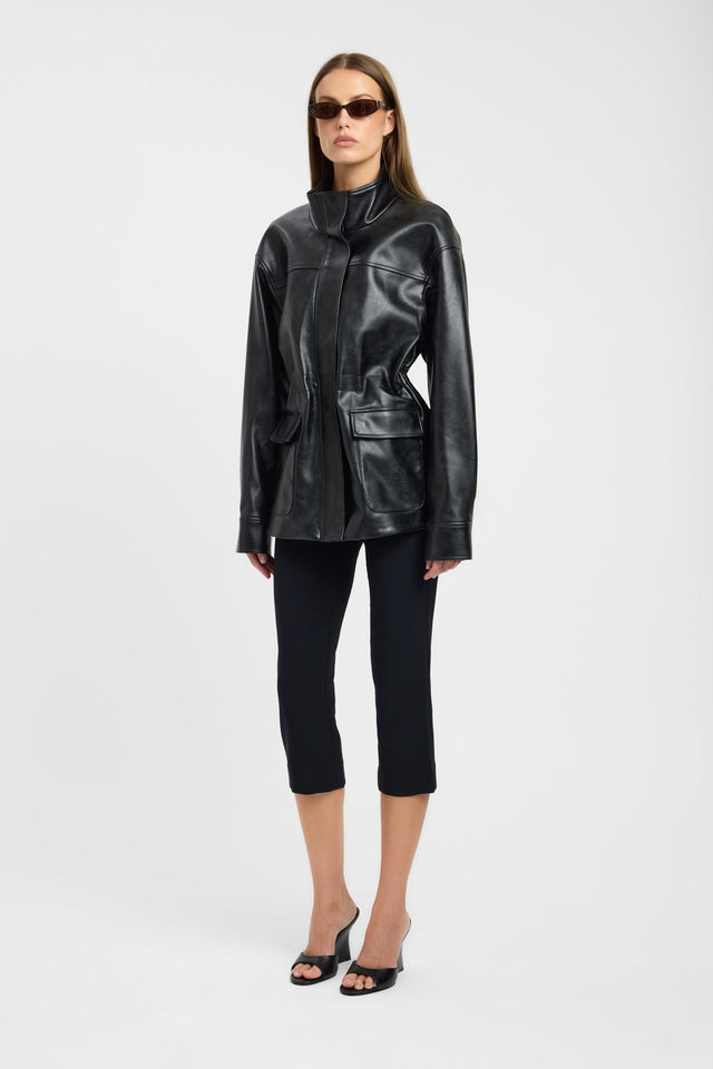 Presenting the Heavy Phoenix Cinched Jacket in womens coats and jackets with full sleeves, regular length, in black side