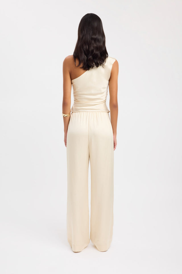 back Monty Gathered Pant Kookai Wide-leg Low-rise brown womens-regular-pants 