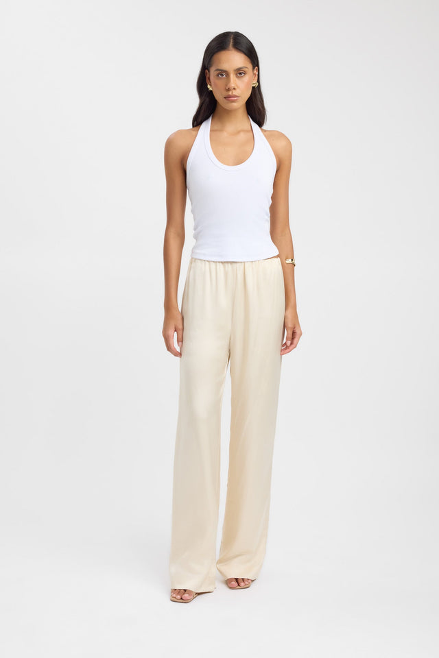 side Monty Gathered Pant Kookai Wide-leg Low-rise brown womens-regular-pants 