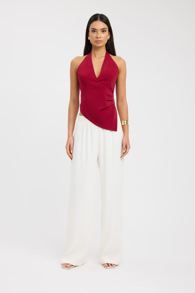 Norway Wrap Top Kookai Fitted V-neck Sleeveless Womens-Blouse 