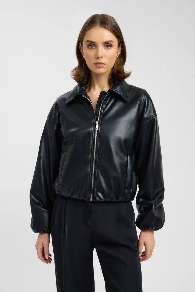front Phoenix Bomber Kookai Long sleeve Bomber Short grey womens-coats-and-jackets 