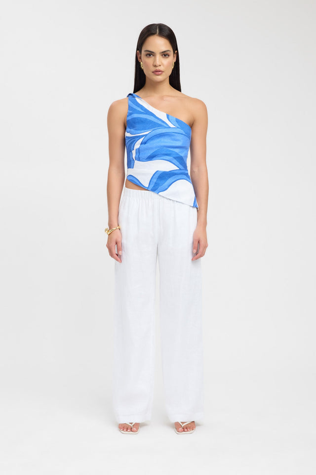 side Zani Twist Top Kookai Fitted Asymmetry Sleeveless Womens-Blouse 