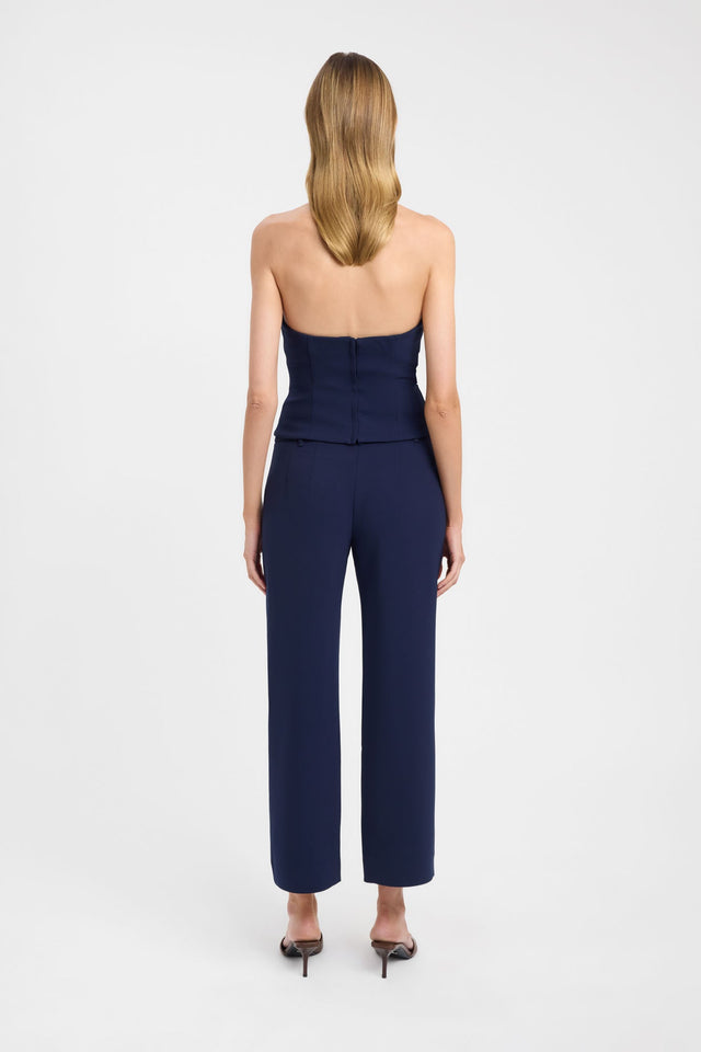 Capturing the Alto Staple Pant in womens regular pants with wide-leg high-rise navy detail